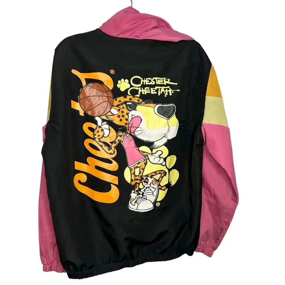 Cheetos Pullover Quarter Zip Jacket Size Small Chester Cheetah Black Novelty - Picture 9 of 9